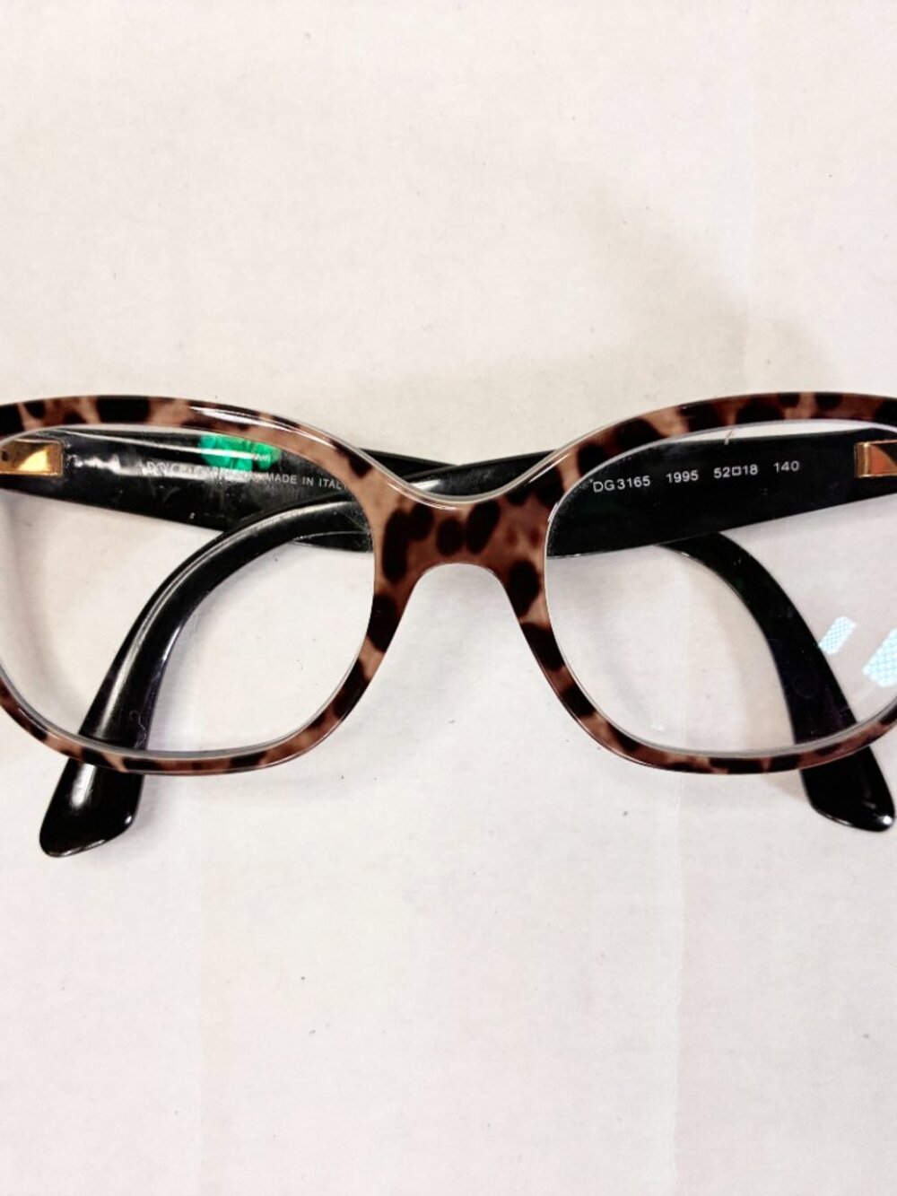 Dolce & Gabbana Leopard Print Eyeglasses Frames - 52-18-140 - Brown/Black